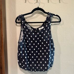 Blue Polka Dot Sleeveless Tank Top Anthropologie